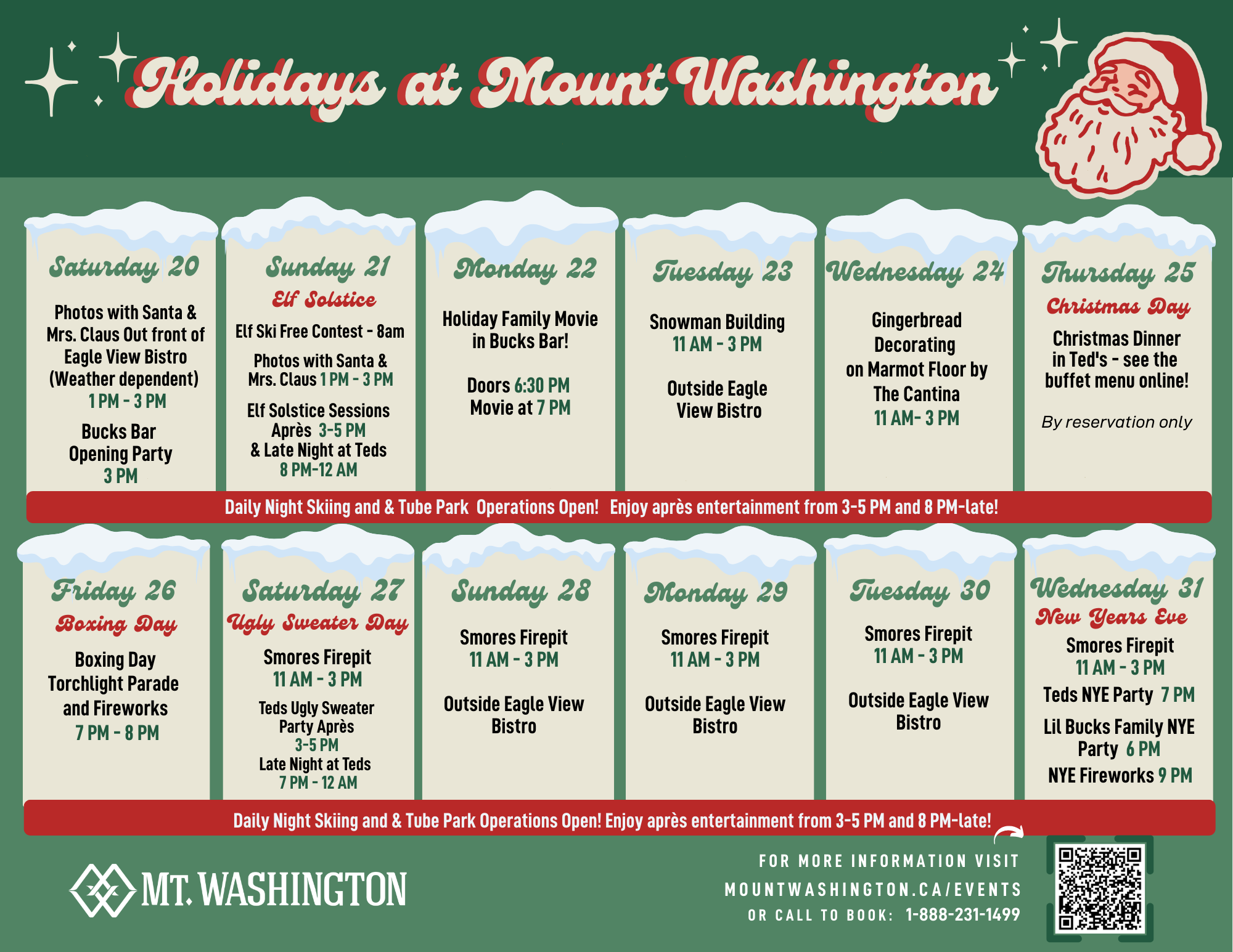 Mount Washington holidays in the alpine calendar