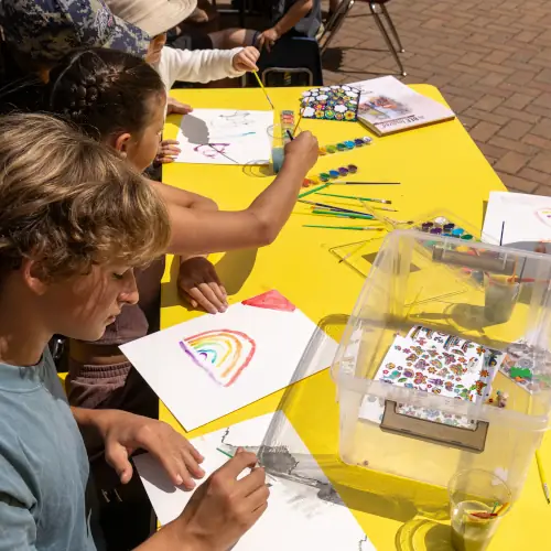 Kids at the coloring table