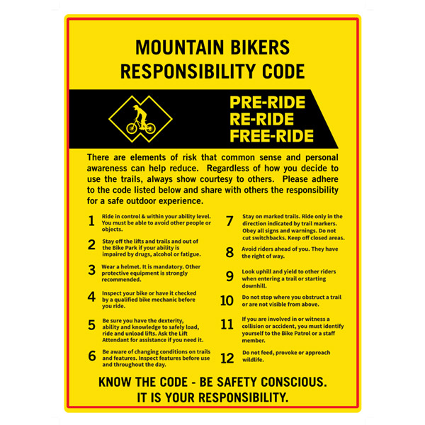 Mountain Bikers Responsibility Code