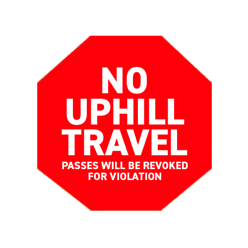 No Uphill Travel / No Hiking